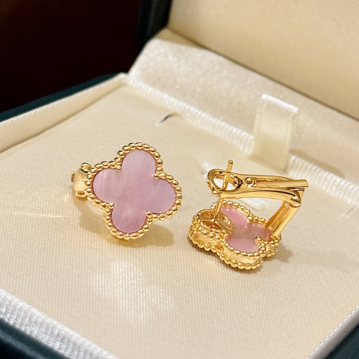 Van Cleef & Arpels Alhambra Pink Gold Earrings